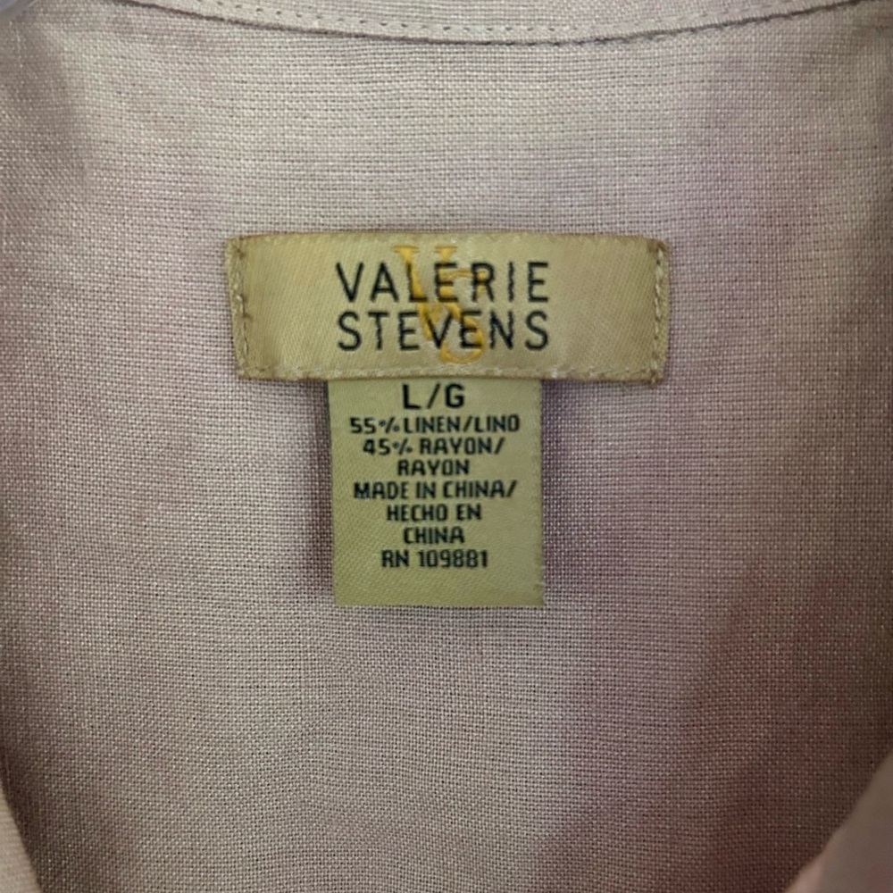 VALERIE STEVENS Y2K Brown Linen Button Tunic Tank 90s Lagenlook Minimalist Sz L - Picture 2 of 15